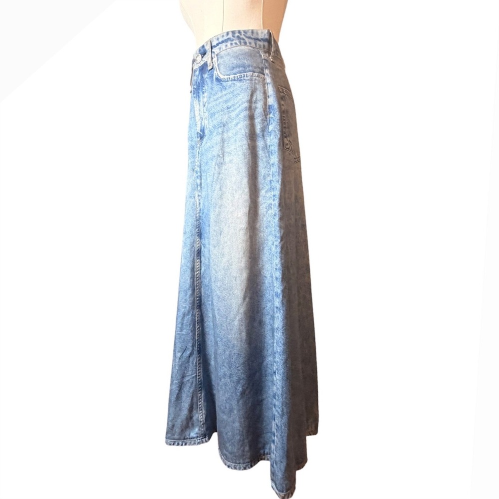 Rag & Bone Miramar Tulip Maxi Skirt Size 24 Faux Denim Tencel - Picture 6 of 16